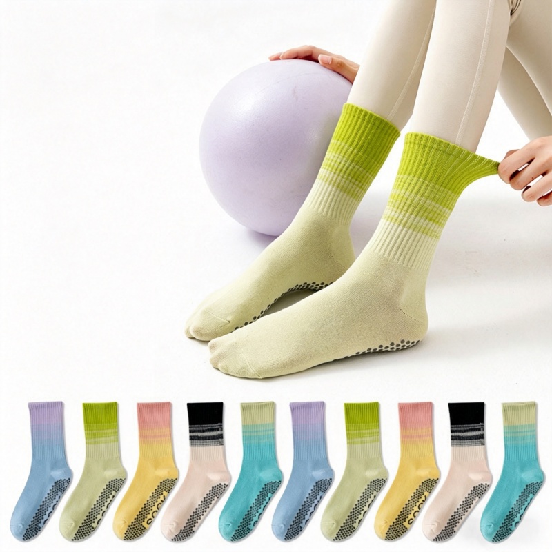 Pilates Yoga Grip Socks - ดรีมไลค์ลิน 1 คู่ถุงเท้าโยคะสำหรับผู้หญิง, ถุงเท้าออกกำลังกายและพิลาทิสแบบมืออาชีพ, ถุงเท้าซิลิโคนกันลื่น, ถุงเท้าระบายอากาศได้