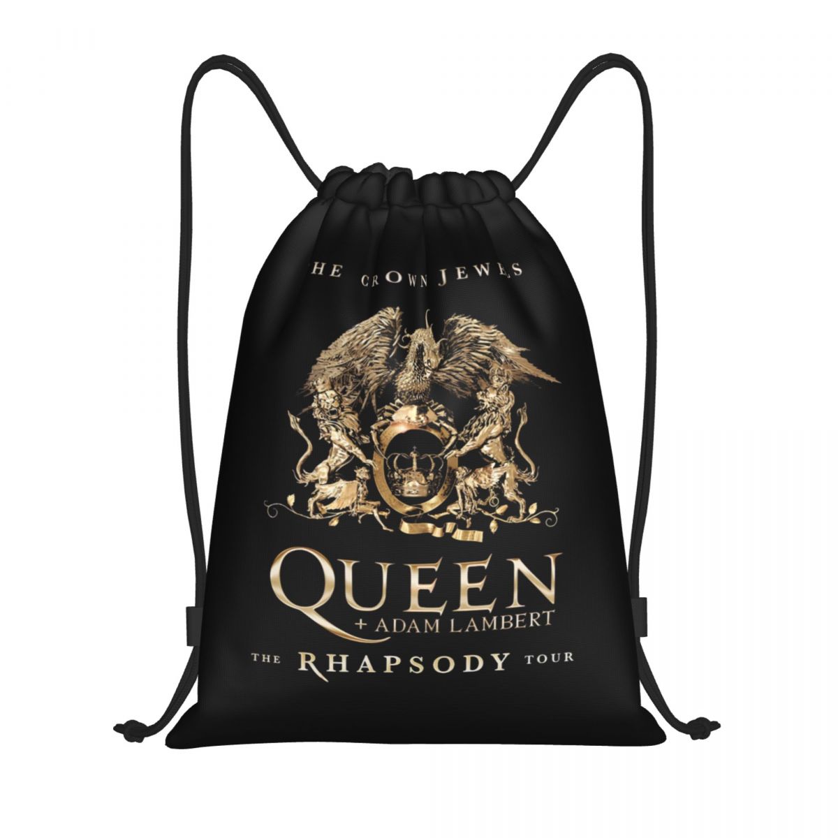 Pilates Yoga Bag - Freddie กระเป๋าหูรูดลายมงกุฎปรอทสำหรับช้อปปิ้งเป้สะพายหลังสำหรับเล่นโยคะกระเป๋าสะพายหลังใส่ไปยิมกีฬาร็อคสำหรับผู้ชายผู้หญิง
