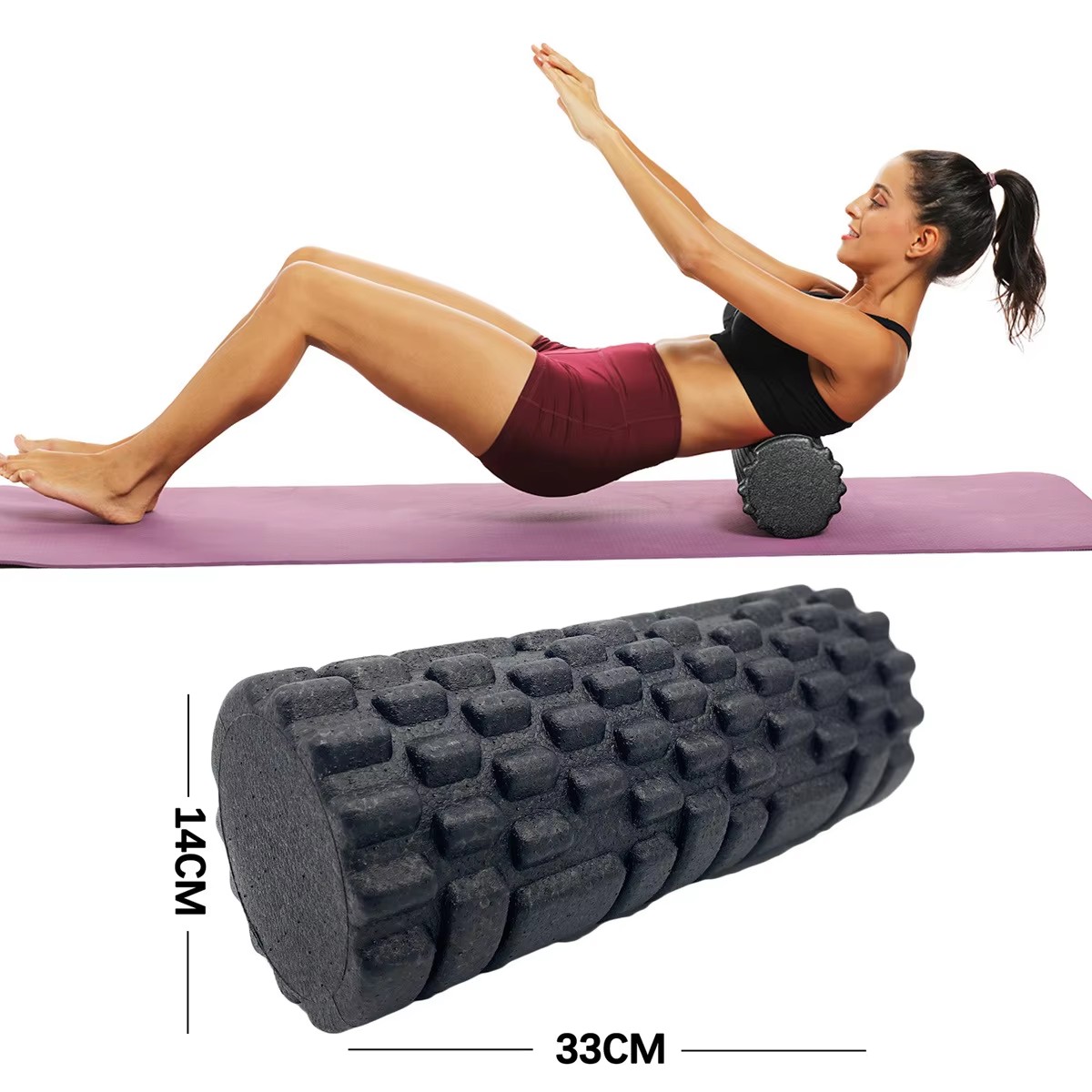 Pilates Yoga Bar - 30/33 ซม.ฟิตเนสโฟม Roller ลูกกลิ้งนวดโยคะ EPP พิลาทิสโฟมกล้ามเนื้อนวด