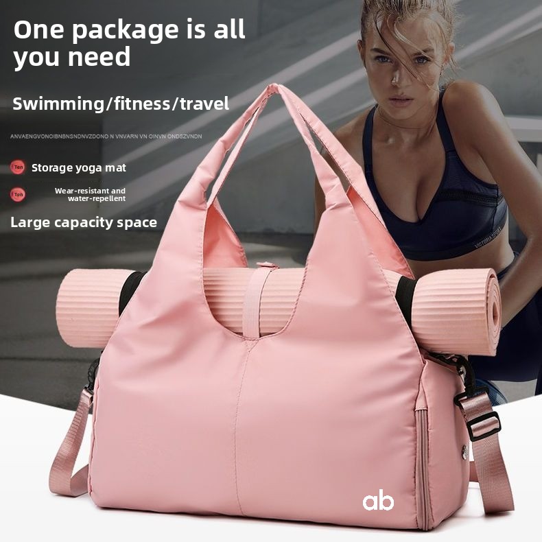 Pilates Yoga Bag - กระเป๋าโยคะฟิตเนสขนาดใหญ่สำหรับผู้หญิง กระเป๋าเดินทางแบบยูนิเซ็กส์สำหรับทริปสั้น กระเป๋าถือสะพายไหล่แบบพกพาสำหรับจัดเก็บสัมภาระและอุปกรณ์กีฬา