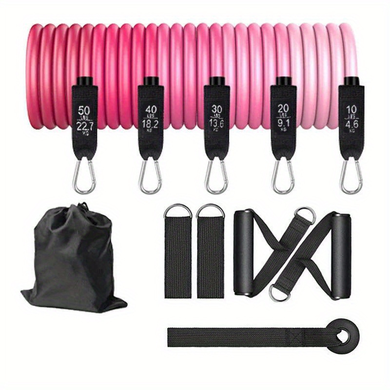 Pilates Yoga Barı - ชุดอุปกรณ์พิลาทิสเสริมความแข็งแรง 11 ชิ้น พร้อมแถบยางยืด สำหรับออกกำลังกาย โยคะ