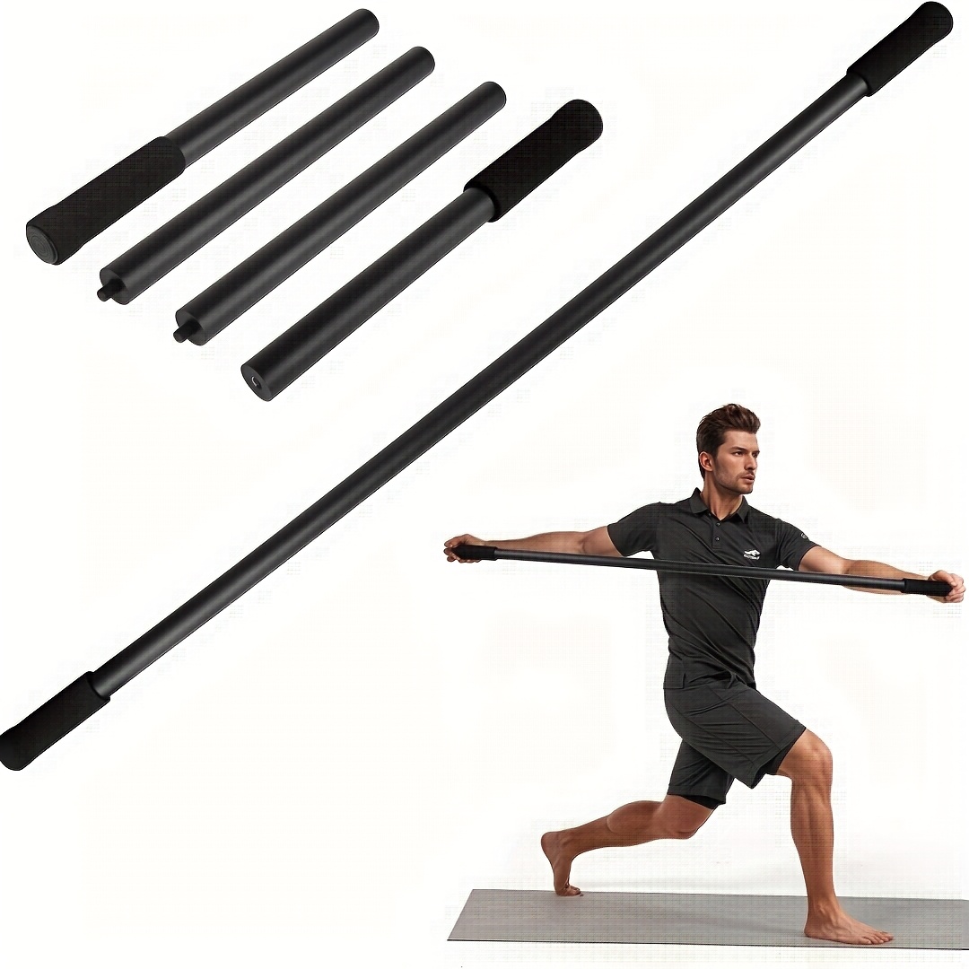 Pilates Yoga Bar - ไม้โยคะแบบถอดได้ ปรับความยาวได้ บาร์แก้ไขท่าพิลาทิส ไม้ยืดออกกำลังกายแบบพกพา สำหรับฝึกโยคะ พิลาทิส