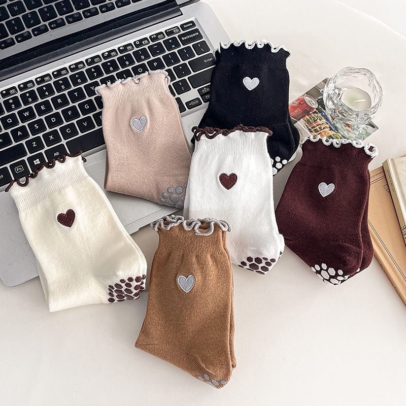 ถุงเท้าโยคะสำหรับผู้หญิง ผ้าฝ้ - Pilates Yoga Grip Socks บทวิจารณ์และราคา