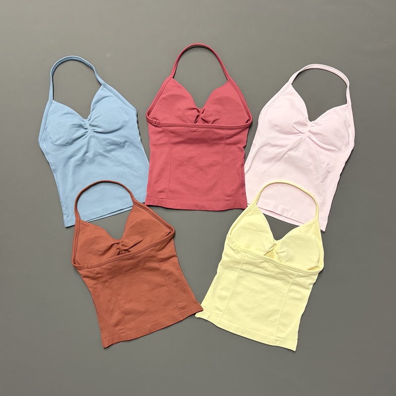เสื้อกล้ามกีฬาผู้หญิงแบบไร้ตะเ - Yoga Strap Cotton บทวิจารณ์และราคา