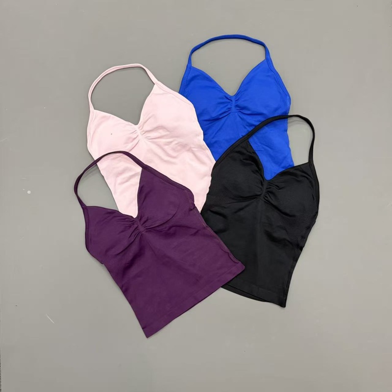 เสื้อกล้ามกีฬาผู้หญิงแบบไร้ตะเ - Yoga Strap Cotton บทวิจารณ์และราคา