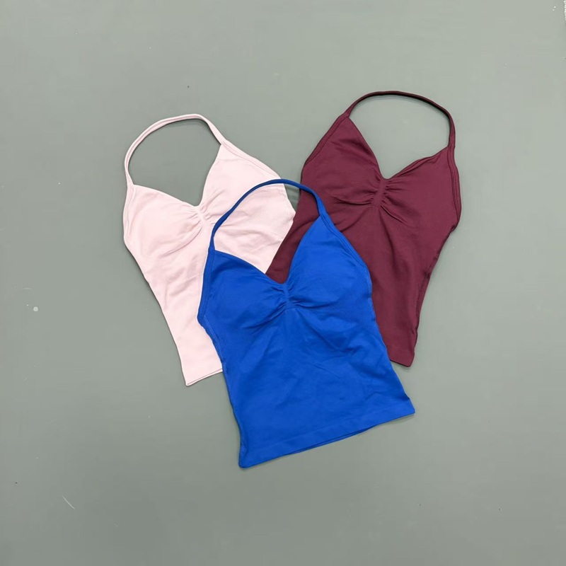 เสื้อกล้ามกีฬาผู้หญิงแบบไร้ตะเ - Yoga Strap Cotton บทวิจารณ์และราคา