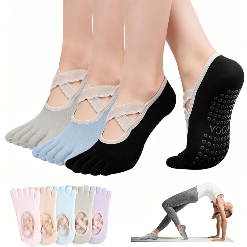 ถุงเท้าพิลาทิสกันลื่นสำหรับผู้ - Pilates Yoga Grip Socks บทวิจารณ์และราคา