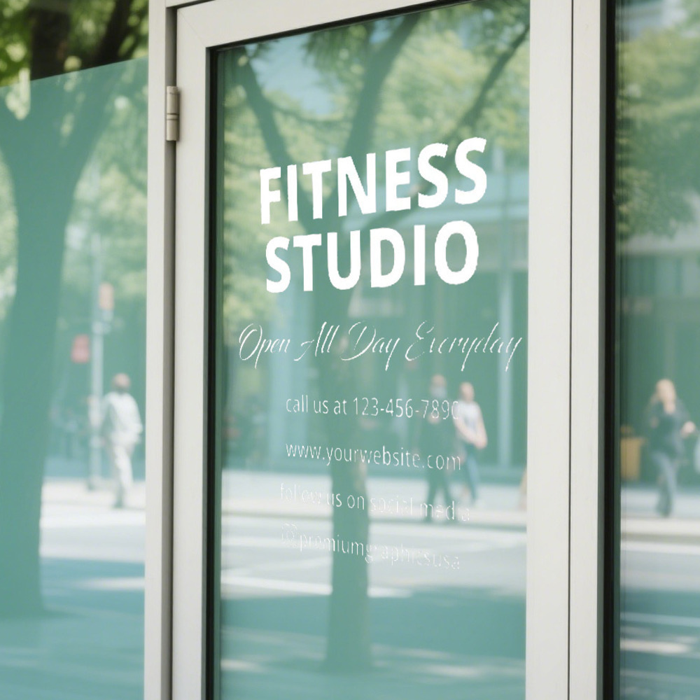 สติกเกอร์หน้าต่างสตูดิโอที่ปรั - Pilates Yoga Or บทวิจารณ์และราคา