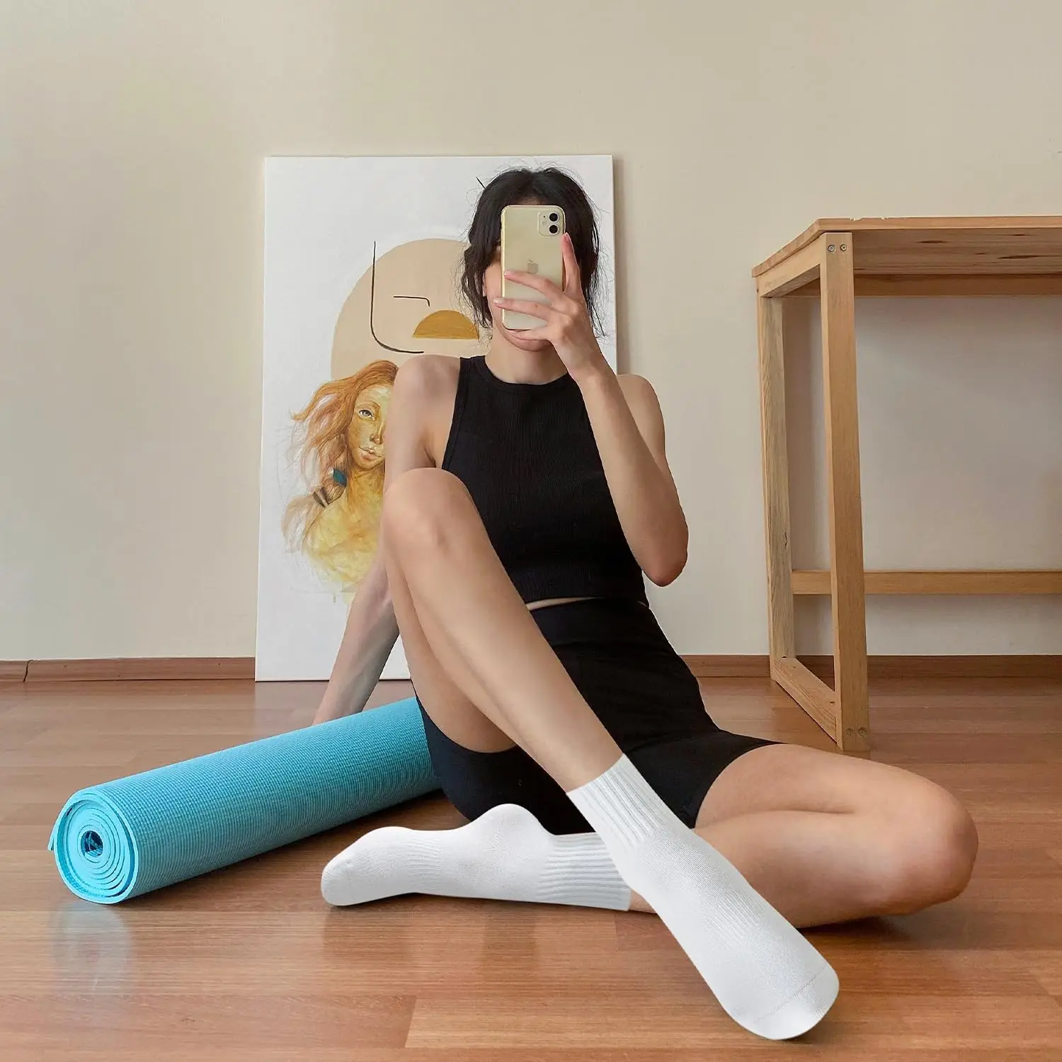 ถุงเท้าโยคะสำหรับผู้หญิง 4 คู่ - Pilates Yoga Grip Socks บทวิจารณ์และราคา