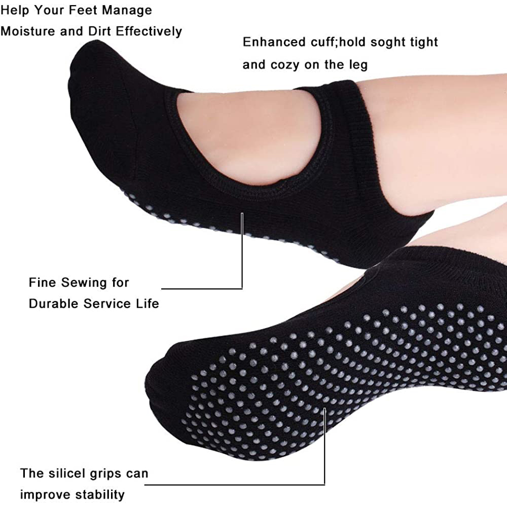 Backless Non-SLIP ฟิตเนสพิลาทิ - Pilates Yoga Grip Socks บทวิจารณ์และราคา