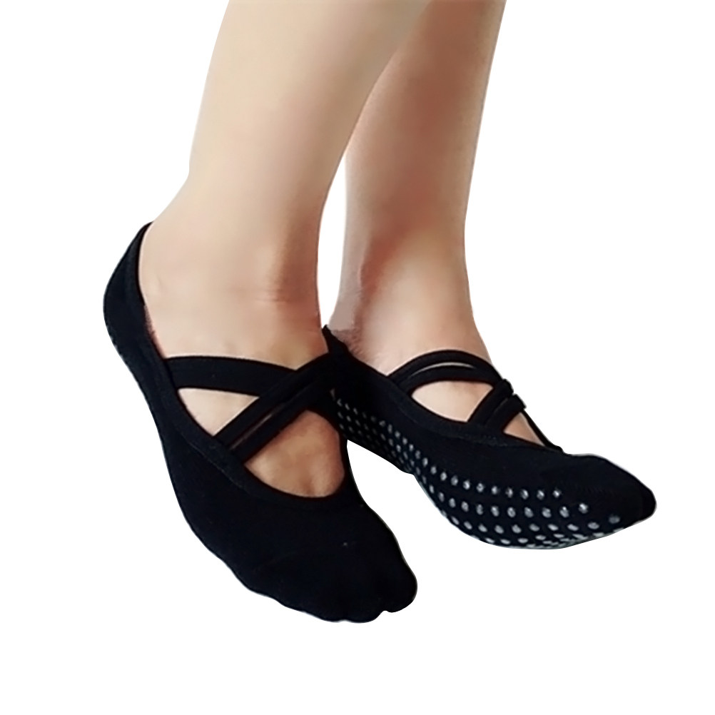 ถุงเท้าโยคะสำหรับผู้หญิง สีดำ  - Pilates Yoga Grip Socks บทวิจารณ์และราคา