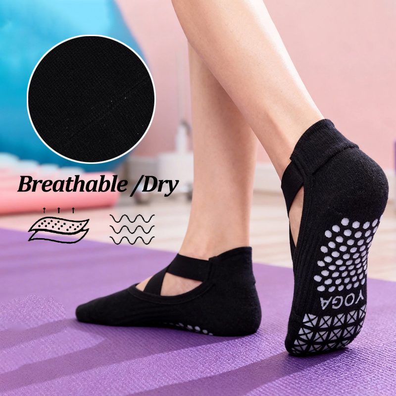 ถุงเท้าโยคะกันลื่นสำหรับผู้หญิ - Pilates Yoga Grip Socks บทวิจารณ์และราคา