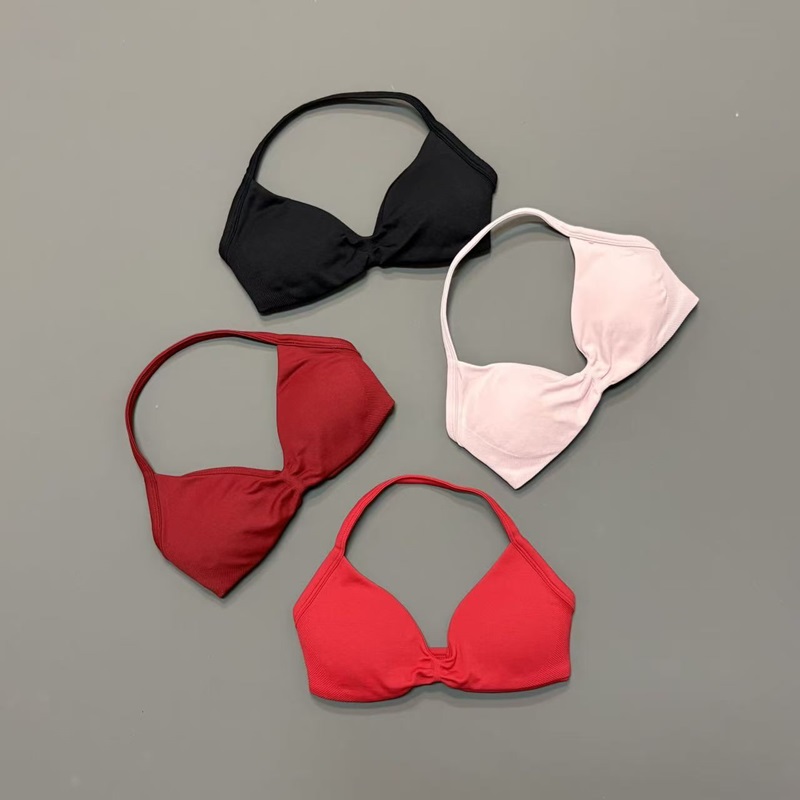 เสื้อชั้นในกีฬาแบบผูกคอสำหรับผ - Yoga Strap Cotton บทวิจารณ์และราคา