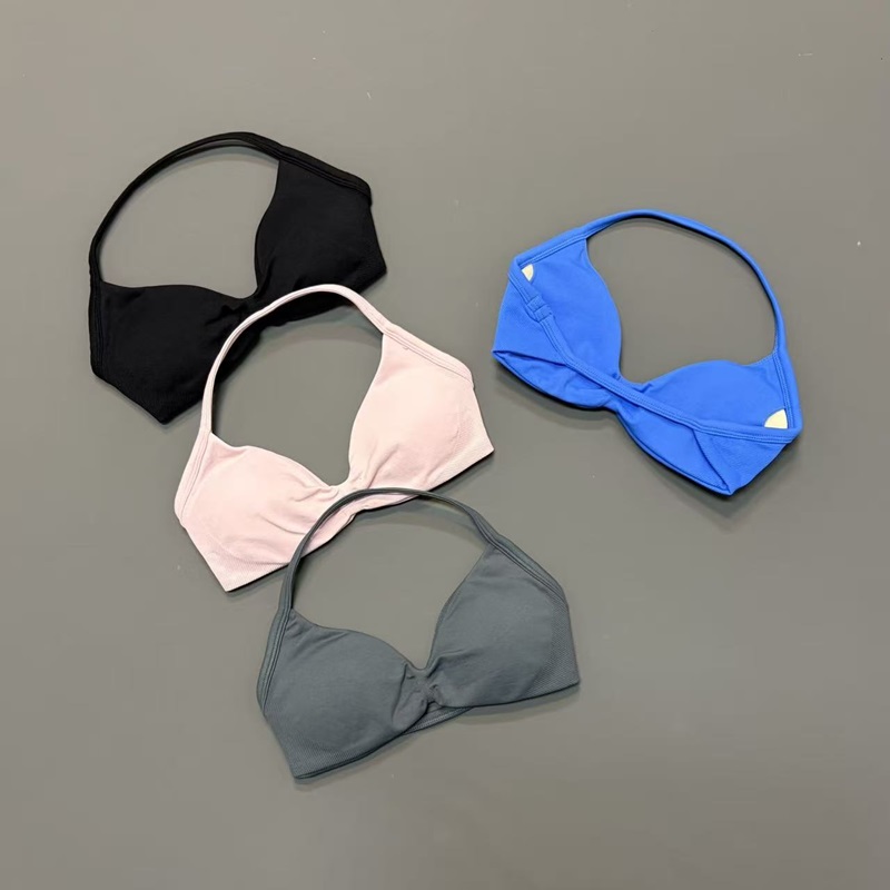 เสื้อชั้นในกีฬาแบบผูกคอสำหรับผ - Yoga Strap Cotton บทวิจารณ์และราคา
