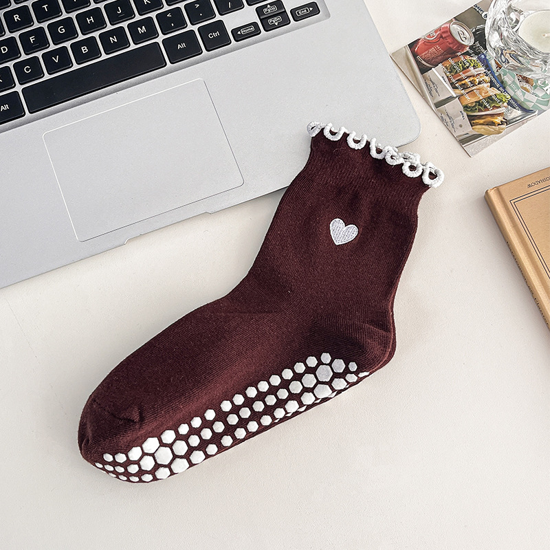 ถุงเท้าโยคะลายหัวใจสำหรับผู้หญ - Pilates Yoga Grip Socks บทวิจารณ์และราคา