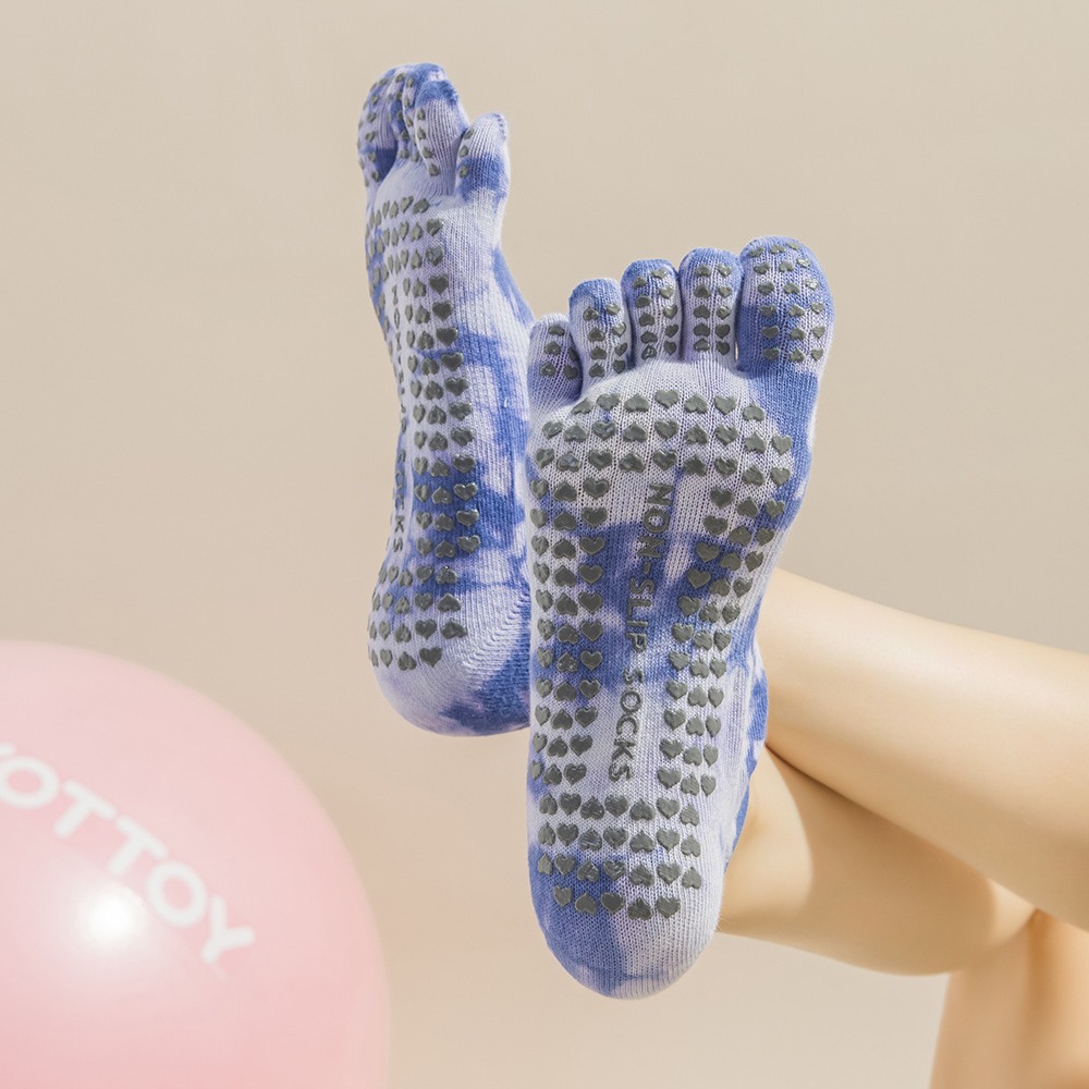 ถุงเท้าโยคะแบบมีสายรัดห้านิ้วส - Pilates Yoga Grip Socks บทวิจารณ์และราคา